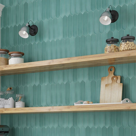 Pine Green 2 x 10 Matte Ceramic Picket Tile