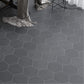 Metal Black 8 x 9 Matte Porcelain Hexagon Tile