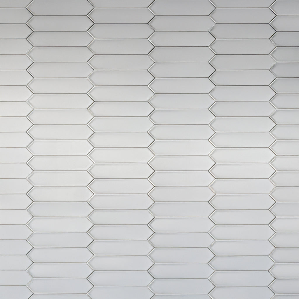 Cotton White 2 x 10 Ceramic Matte Picket Tile