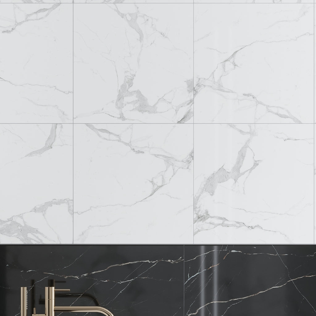 Statuary White 24 x 24 Polished Porcelain Large Tile