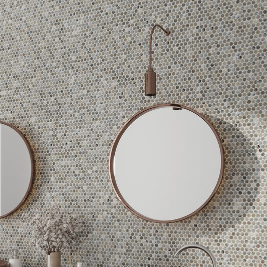 Smoke Blue 12 x 12 Glossy Glass Mosaic Tile