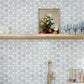 Thassos, Blue Celeste, Paper White 12 x 12 Polished Marble Mosaic Tile