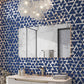 Blue, Gray 9x11 Glossy Glass Hexagon Mosaic Tile