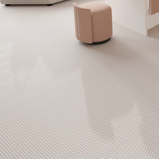 Cotton White 12 x 12 Glossy Porcelain Mosaic Tile