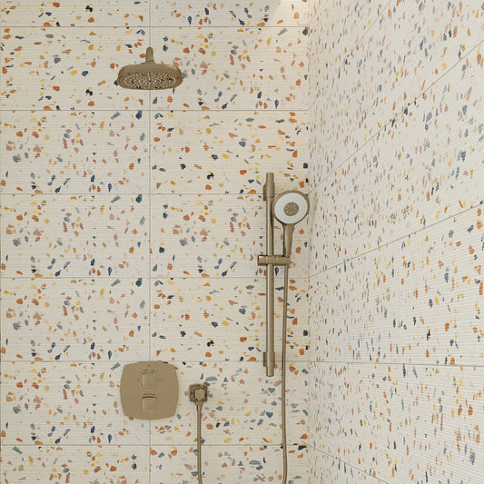 Beige 12x24 Textured Terrazzo Large Tile
