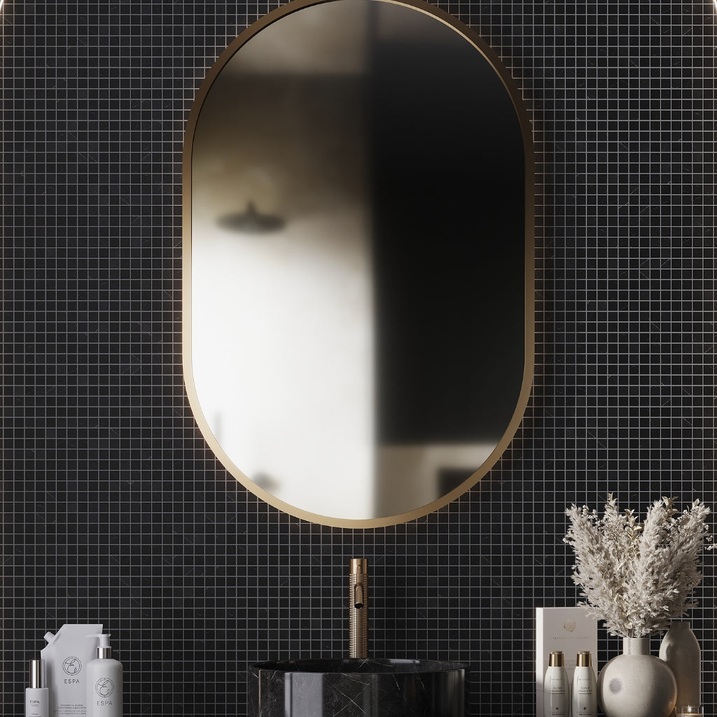 Black 12 x 12 Glass Glossy Mosaic Tile