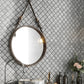 Silver Gray 12x12 Textured, Foiled Resin Arabesque Mosaic Tile