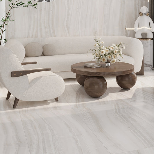 Ivory White 24x48 Honed Porcelain Large Tile