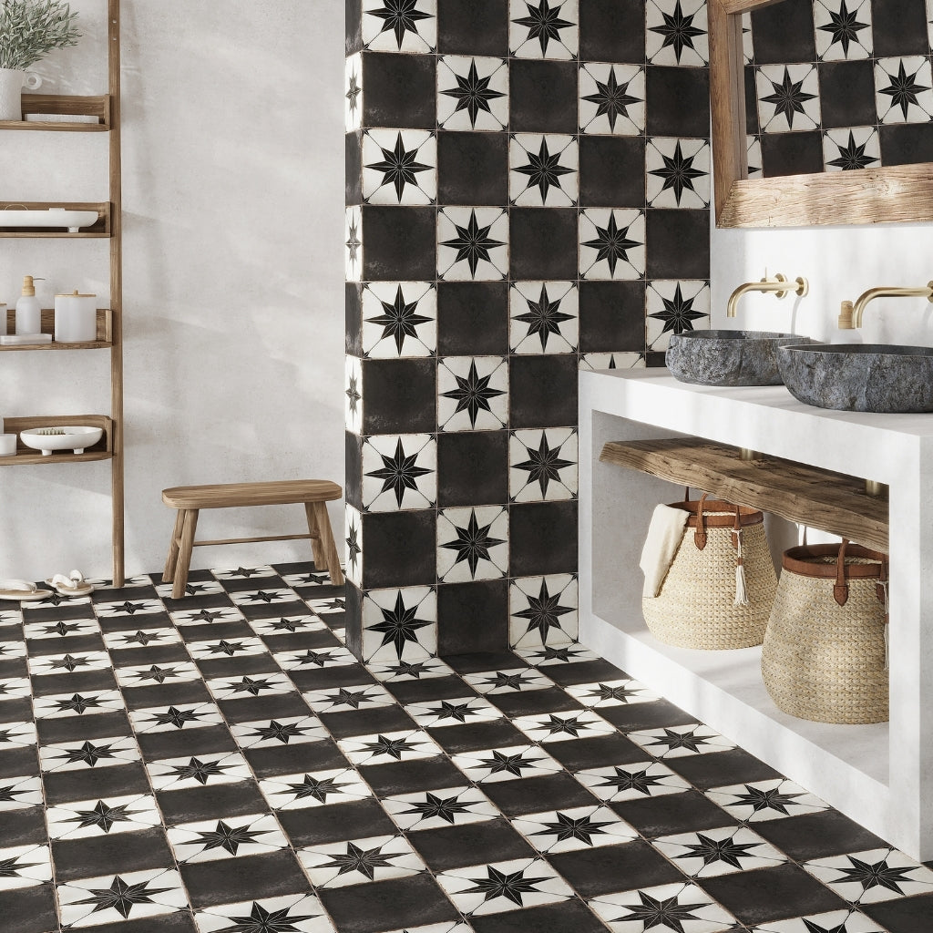 Black 8x8 Matte Porcelain Square Tile