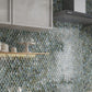 Blue and Silver 11 x 11 Glossy Glass Mosaic Tile