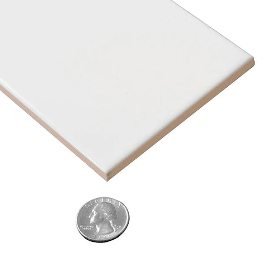 White 4 x 12 Matte Ceramic Subway Tile - Sample