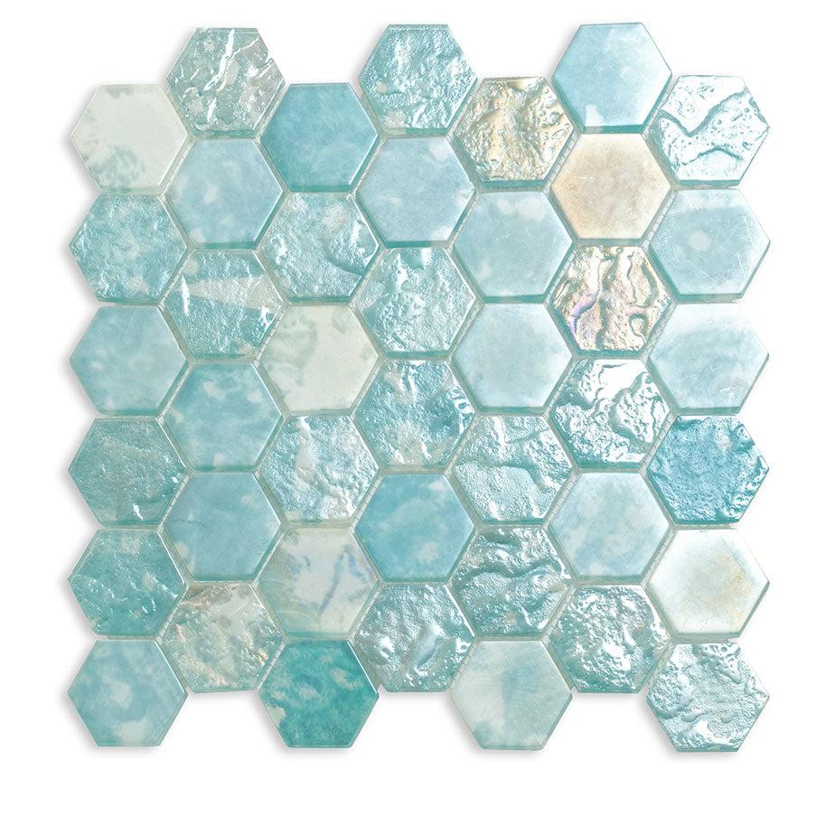 Aqua 12 x 12 Matte Glass Mosaic Tile