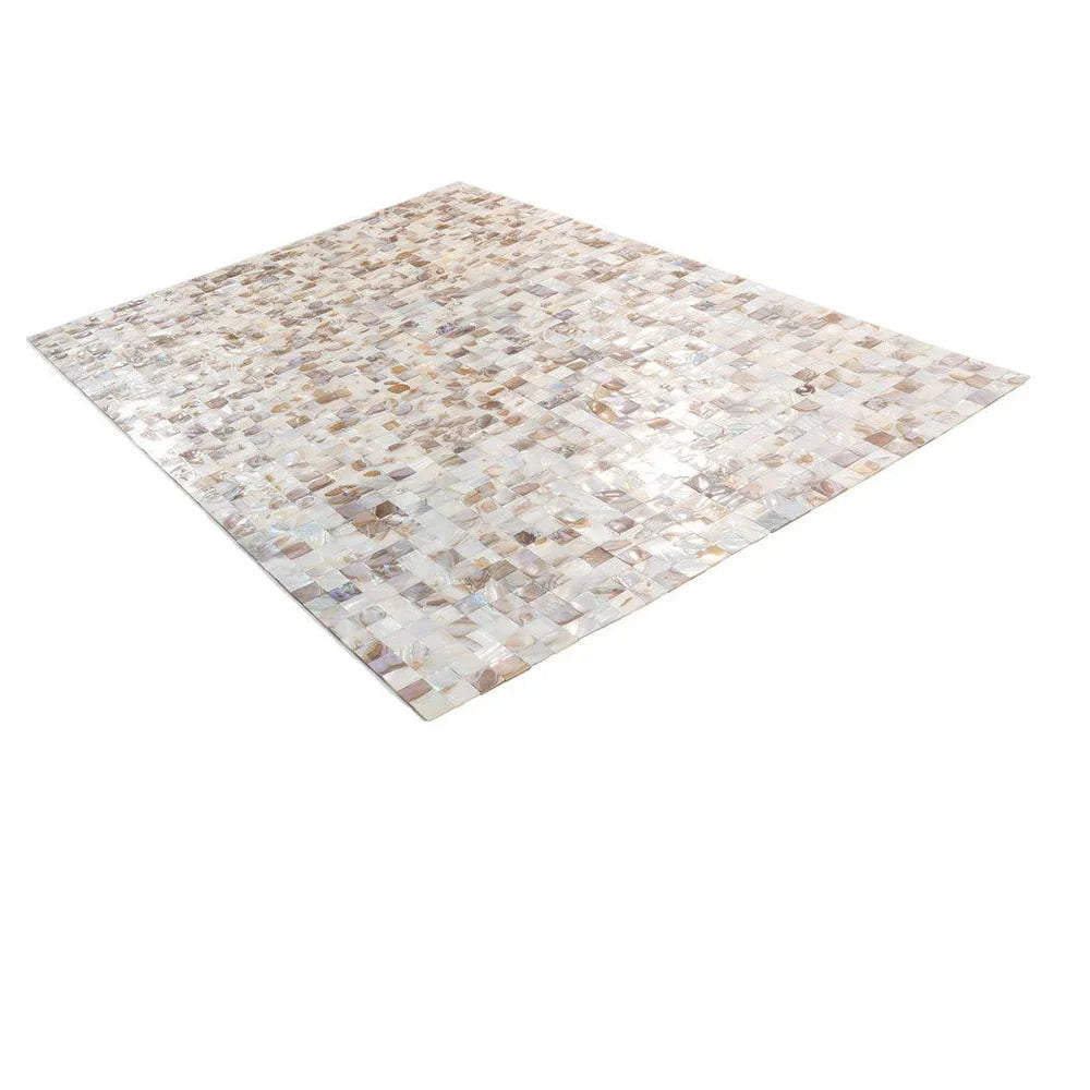 White, Beige 12 x 12 Polished Shell, Mother of Pearl Mosaic Tile