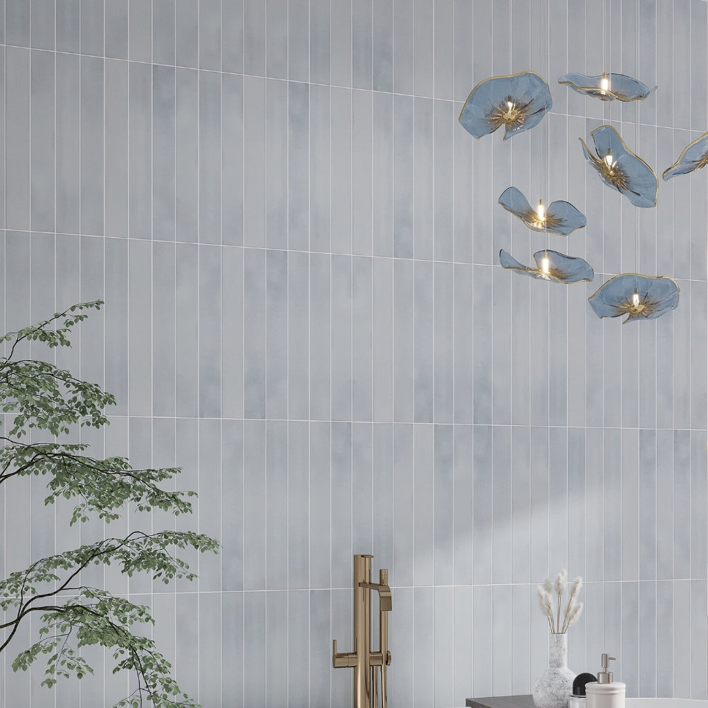 Taupe Blue 2x16 Matte Porcelain Elongated Subway Tile