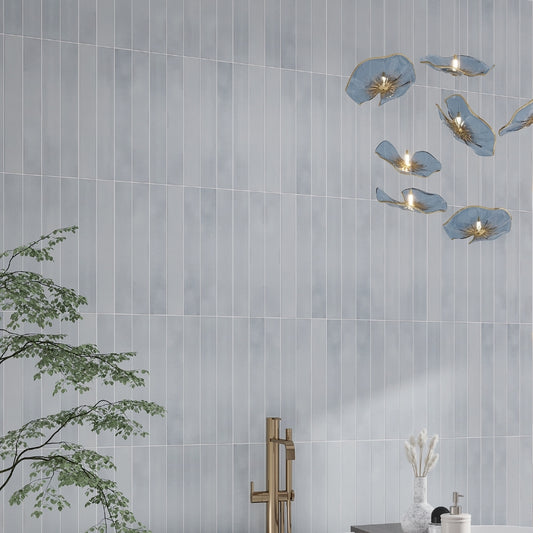 Taupe Blue 2x16 Matte Porcelain Elongated Subway Tile