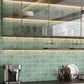 Mint Green with Copper flecks 3x12 Glossy Shell, Terrazzo Elongated Subway Tile