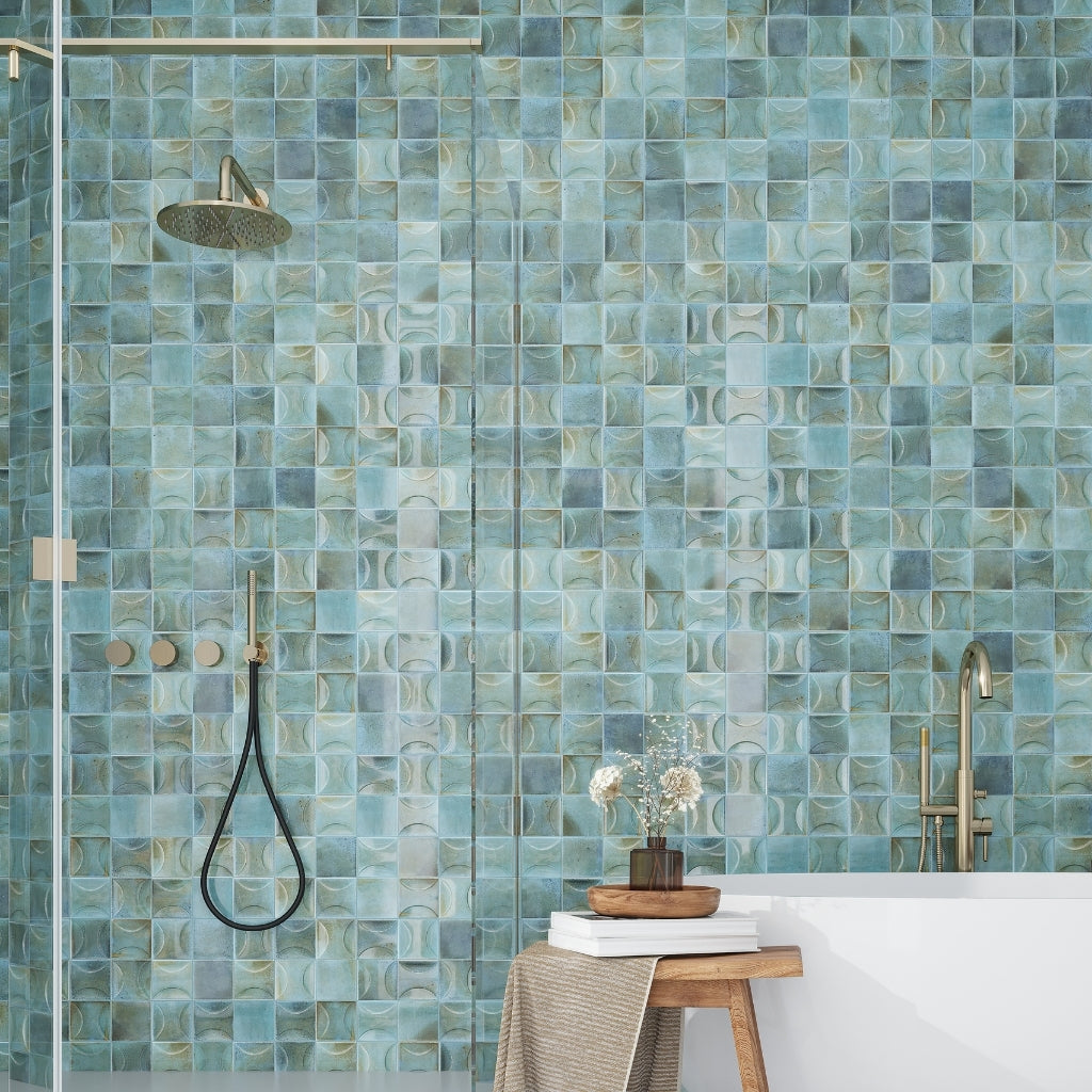 Blue 4 x 4 Glossy Ceramic Subway Deco Tile