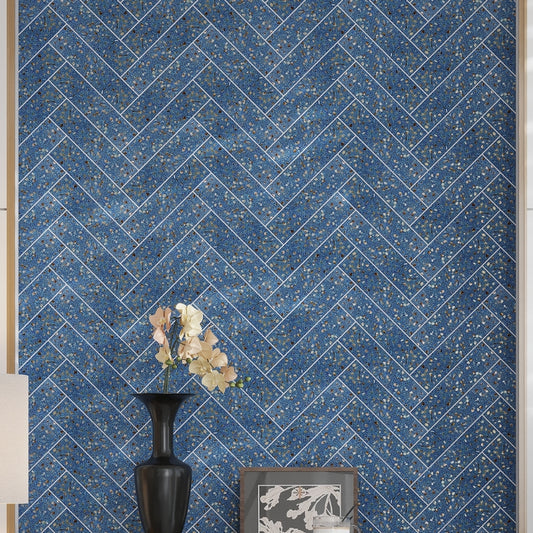 Yosemite Blue with Copper flecks 3x12 Glossy Shell, Terrazzo Elongated Subway Tile