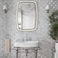 Cloud White and Silver 11 x 11 Polished, Glossy Bianco Carrara, Glass Marble Mosaic Tile