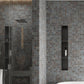 Dark Steel Gray with Fiery Orange 12 x 12 Matte Porcelain Mosaic Tile