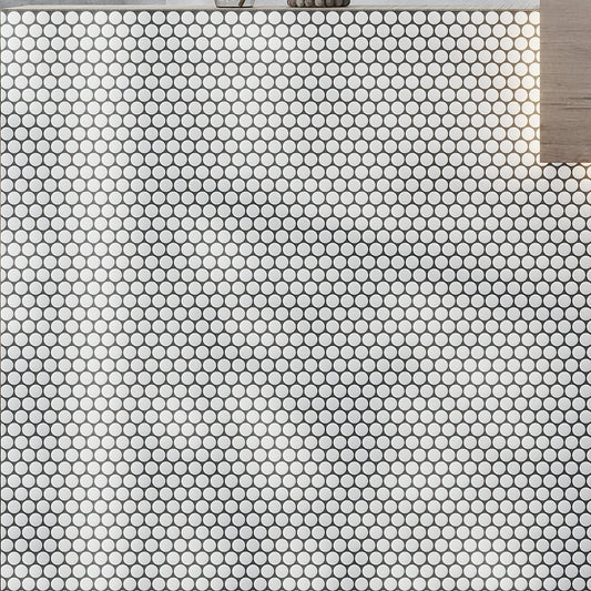 Pearl White 12 x 12 Matte Porcelain Mosaic Tile
