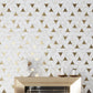 White and Gold 10 x 11 Matte Ceramic Mosaic Tile