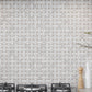 White 12 x 12 Polished Bianco Carrara, Eastern Beige Marble Basketweave Mosaic Tile