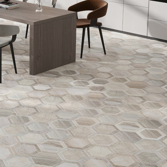 Mink Gray 10 x 10 Matte Porcelain Hexagon Tile
