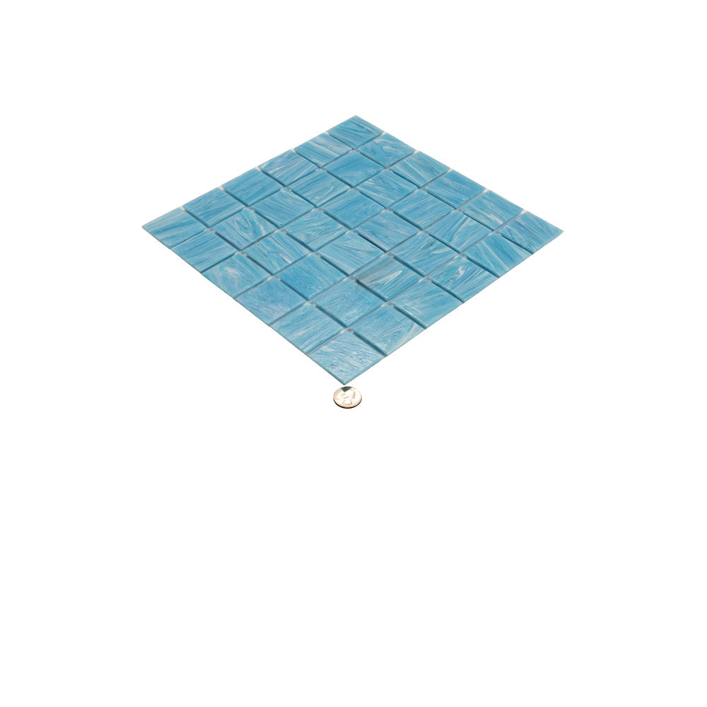 Sky Blue 12 x 12 Glossy Glass Mosaic Tile