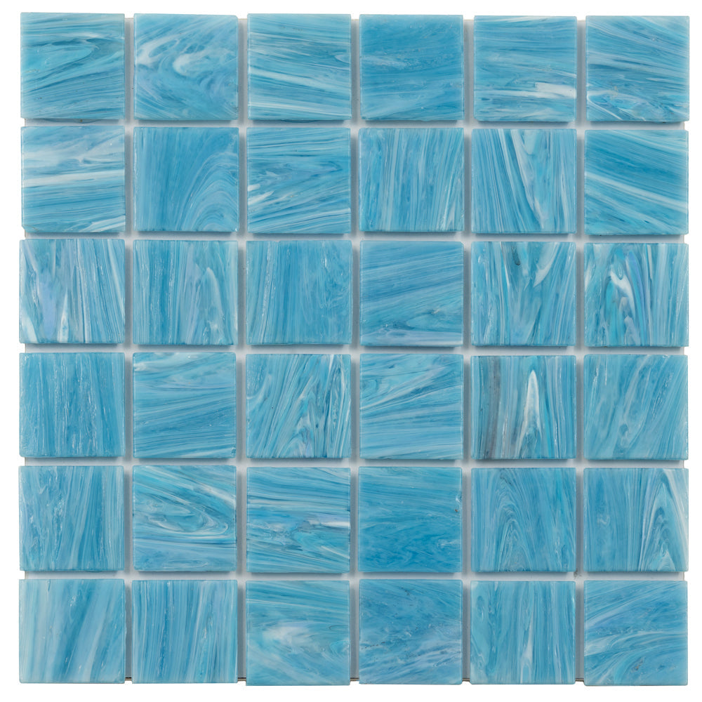 Sky Blue 12 x 12 Glossy Glass Mosaic Tile