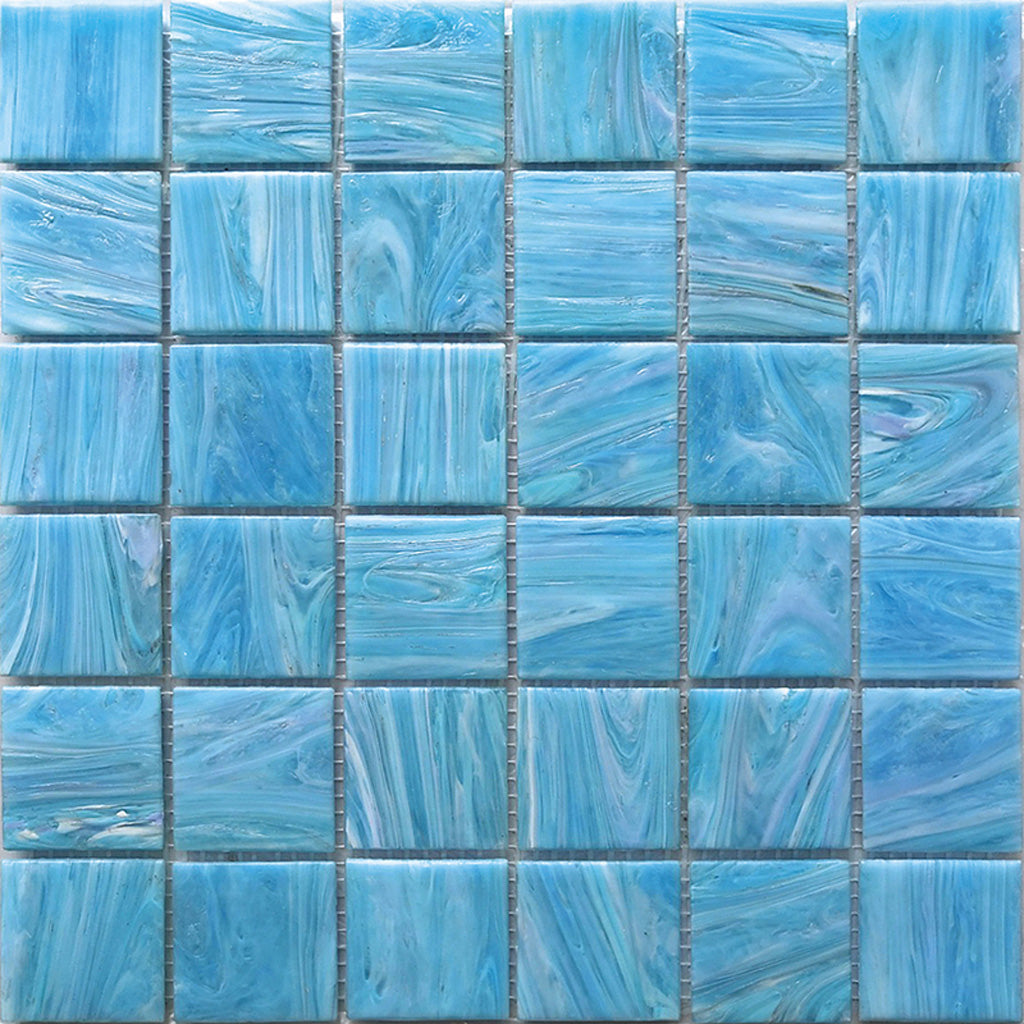 Sky Blue 12 x 12 Glossy Glass Mosaic Tile