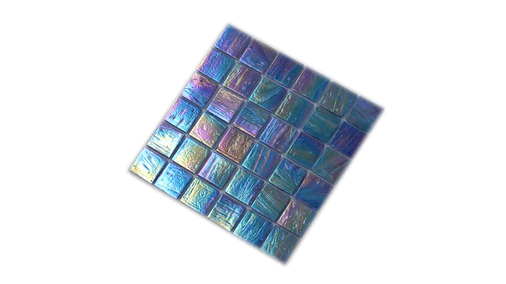 Midnight Blue 12 x 12 Glossy Glass Mosaic Tile