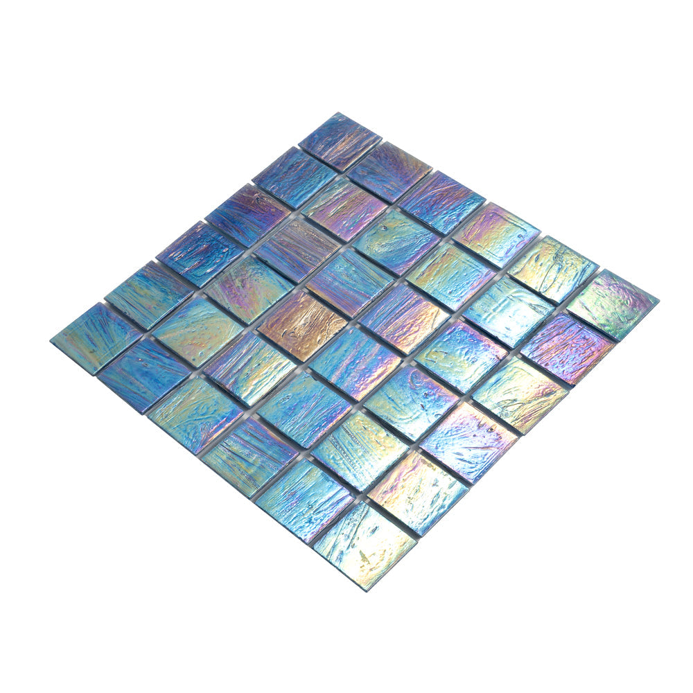 Midnight Blue 12 x 12 Glossy Glass Mosaic Tile