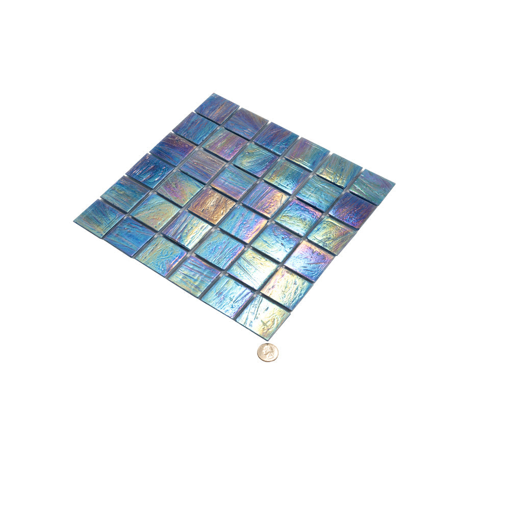 Midnight Blue 12 x 12 Glossy Glass Mosaic Tile