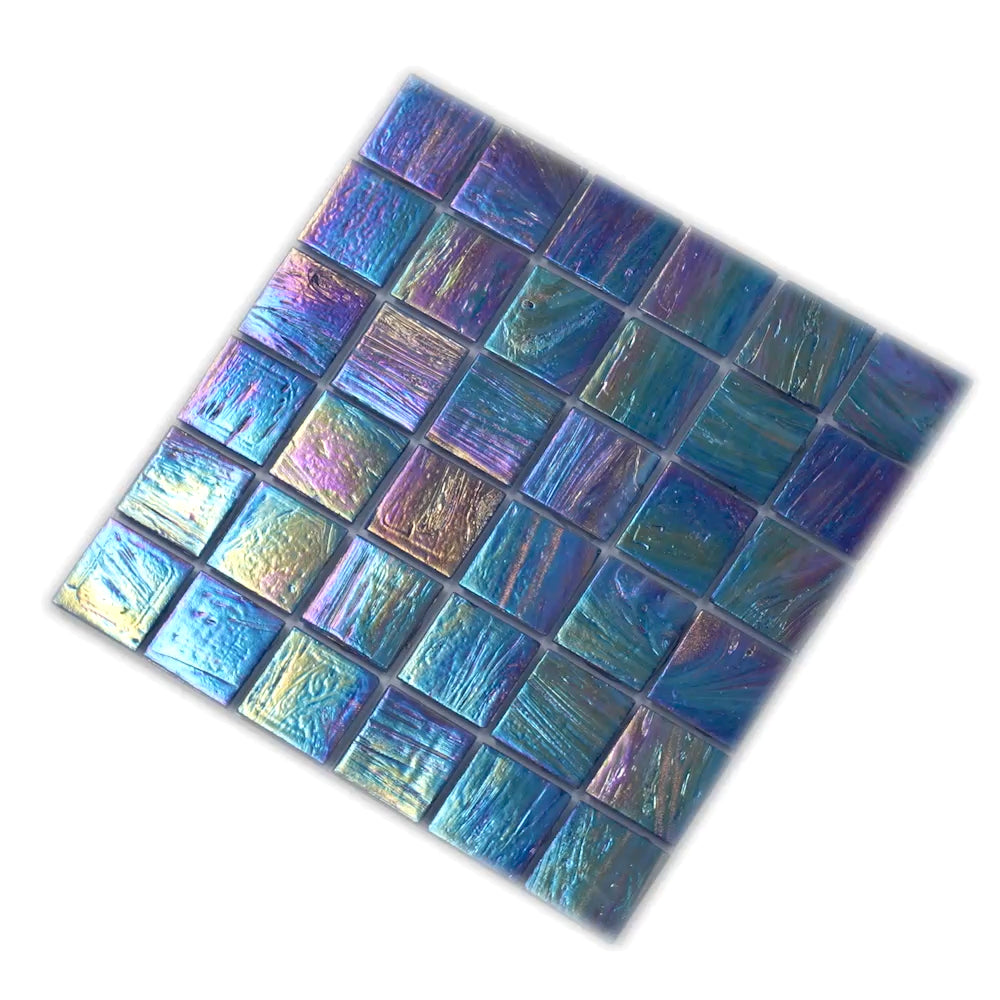 Midnight Blue 12 x 12 Glossy Glass Mosaic Tile