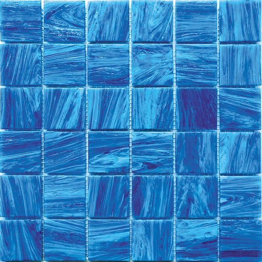 Ultrmarine Blue 12 x 12 Glossy Glass Mosaic Tile - Sample