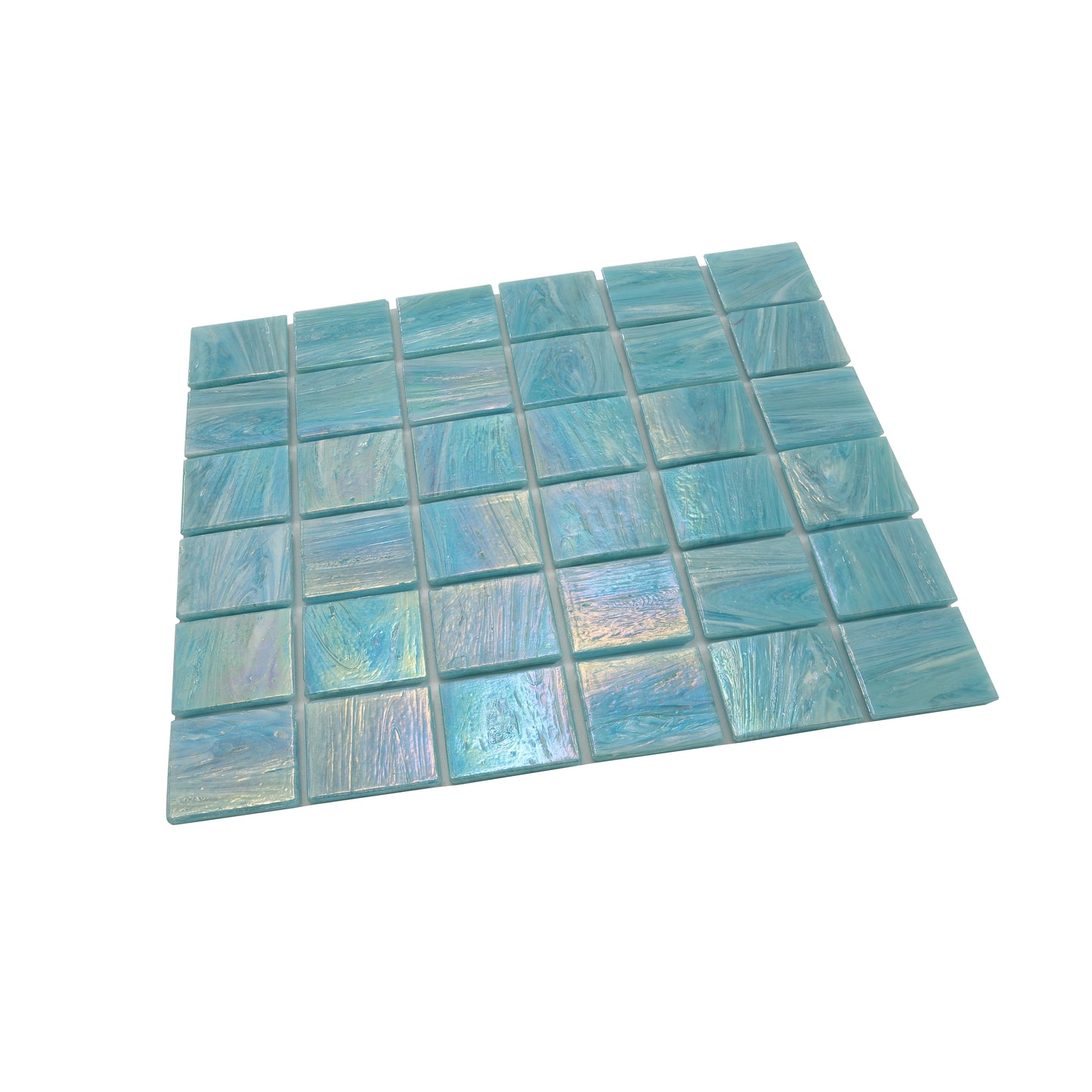Light Teal Blue 12x12 Glossy Glass Mosaic Tile Sample