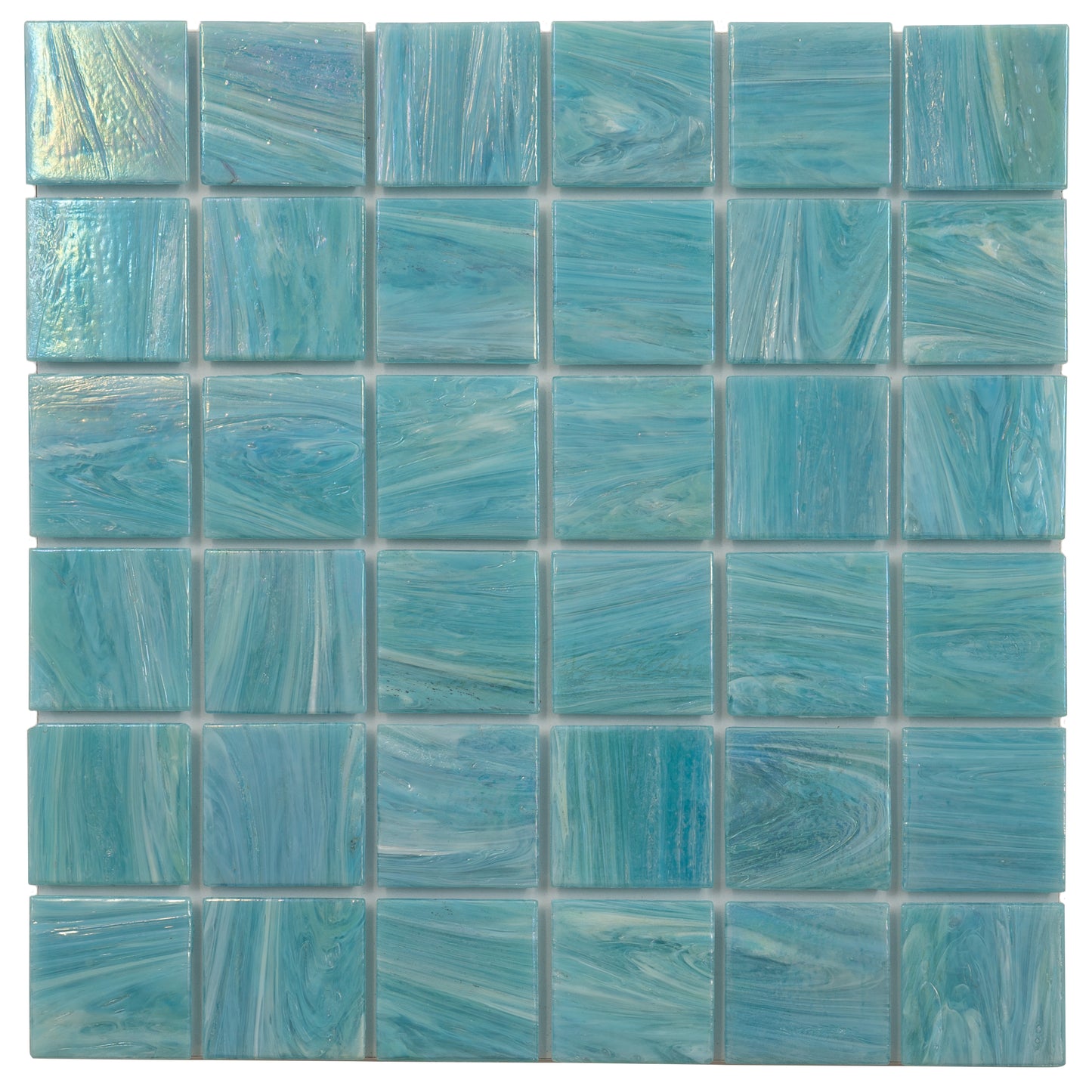 Light Teal Blue 12x12 Glossy Glass Mosaic Tile Sample
