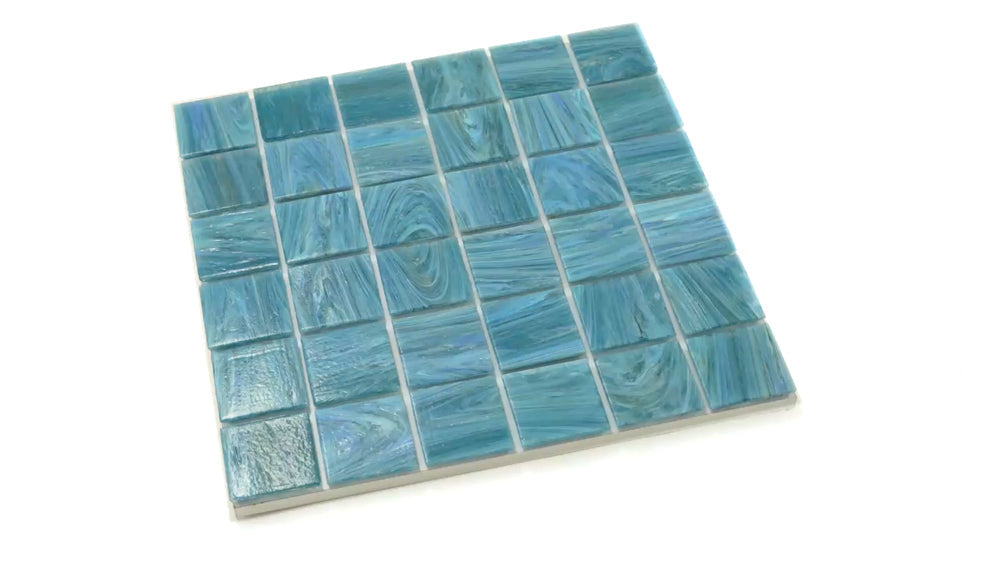 Yale Blue 12 x 12 Glossy Glass Mosaic Tile