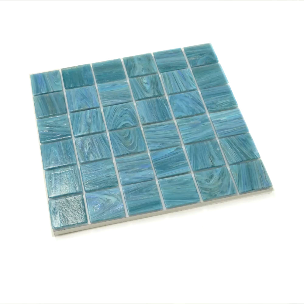 Yale Blue 12 x 12 Glossy Glass Mosaic Tile