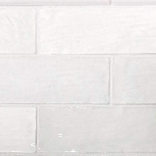 White 2.5 x 8 Glossy Ceramic Subway Tile