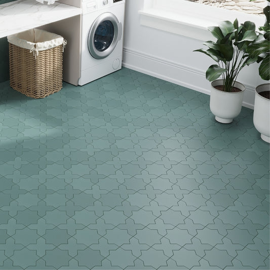 Sage Green 5 x 5 Matte Porcelain Cross Tile