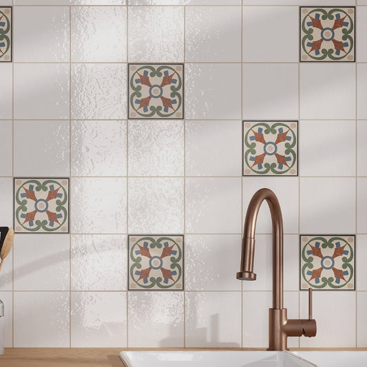 Pearl White 6 x 6 Glossy Porcelain Tile