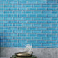 Sapphire Blue 12 x 12 Glossy Brick Glass Mosaic Tile