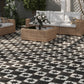 White Black 8x8 Matte Porcelain Square Motif Tile