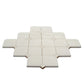 Pearl White 11x11 Polished Thassos, Shell Mosaic Tile Sample