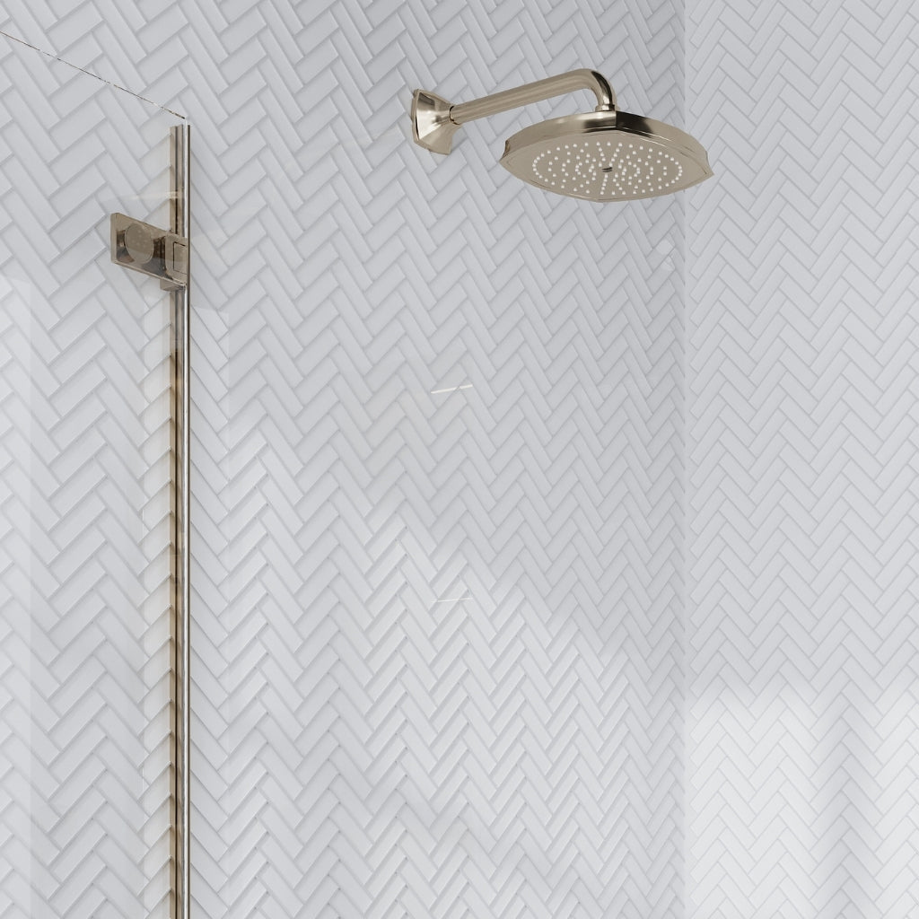 White 11 x 13 Glossy Glass Mosaic Tile