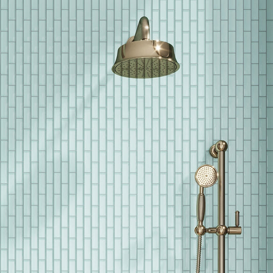 Blizzard Blue 12 x 12 Glossy Brick Glass Mosaic Tile