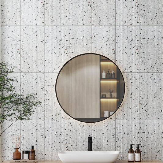 White 12x24 Fluted Terrazzo Large Tile