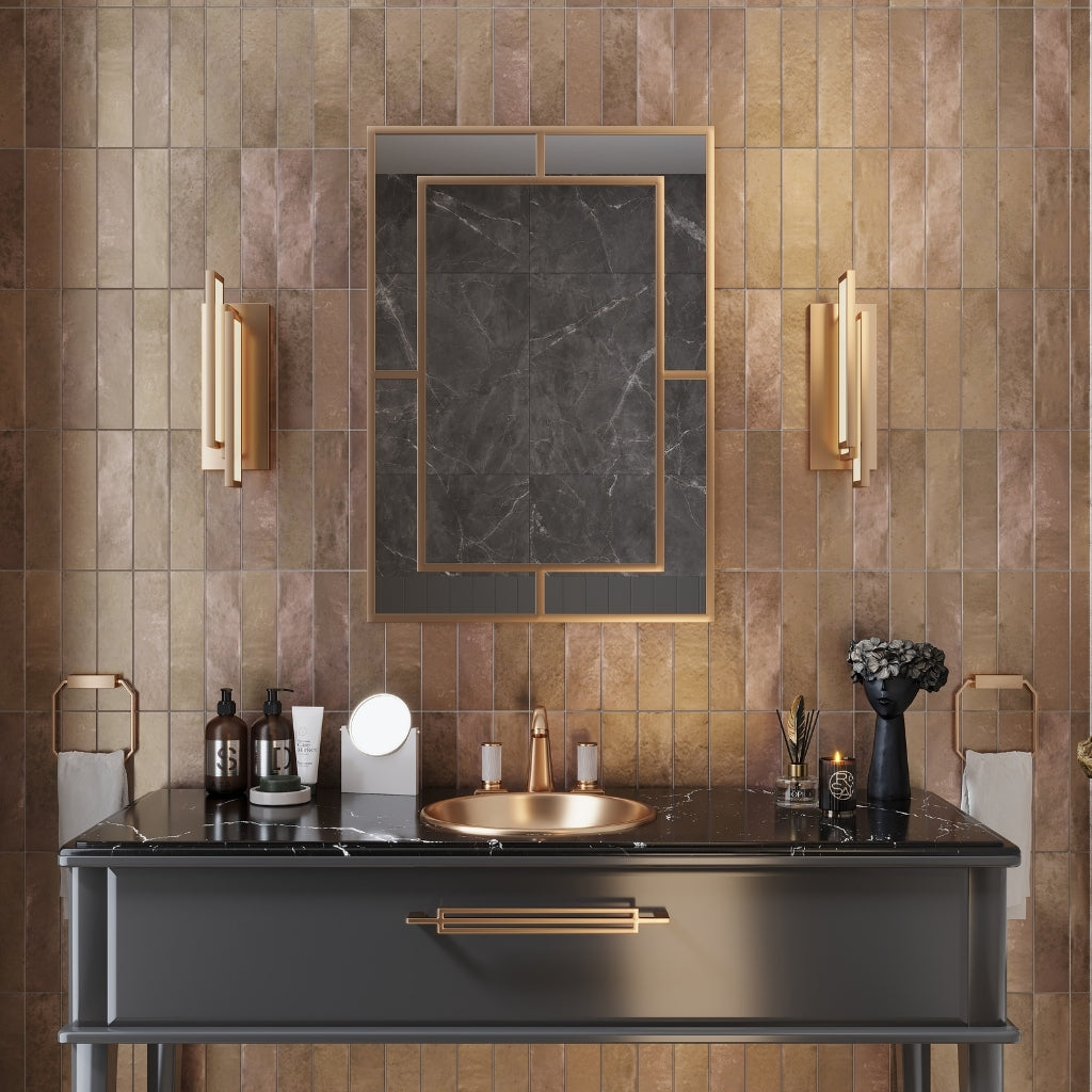 Bronze 2.5 x 10 Matte Ceramic Subway Tile